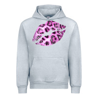 Heather Grey Pink Leopard Lips Urban Hoodie - Bettercallsaul