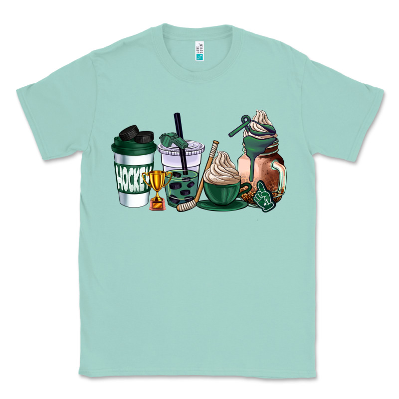 Hunter Green Hockey Coffee Cups Classic Tee by AdoDesignShop | Teevron