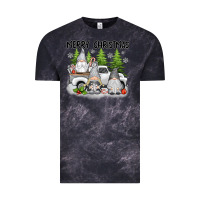Cloud Black merry christmas gnomies Vintage Tee - texasbilliewilder