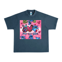 Midnight Navy peace love stitch Urban Heavy Tee - Zillion Design Studio