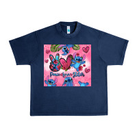 Navy peace love stitch Urban Heavy Tee - Zillion Design Studio