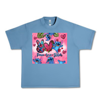 Pebble Blue peace love stitch Urban Heavy Tee - Zillion Design Studio