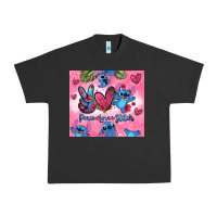 Pigment Black peace love stitch Urban Heavy Tee - Zillion Design Studio
