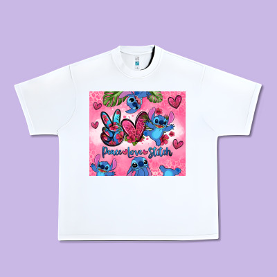 Peace Love Stitch Urban Heavy Tee Designed By Zillion Design Studio