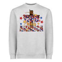 Heather Grey god bless america Heavyweight Sweatshirt - texasbilliewilder