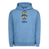 Pigment Pebble Blue Yellow Flower on Pink Background Mom Skull Urban Hoodie - Bettercallsaul
