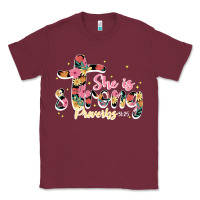 Burgundy she is strong proverbs 31 25 Classic Tee - JahusDesignShop