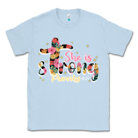 Dusty Blue she is strong proverbs 31 25 Classic Tee - JahusDesignShop