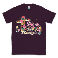 Plum she is strong proverbs 31 25 Classic Tee - JahusDesignShop