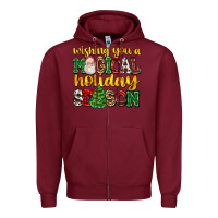 Burgundy wishing you a magical season Zipper Hoodie - AdoDesignShop