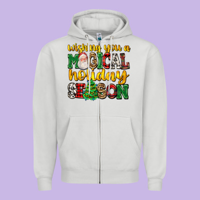 Wishing You A Magical Season Zipper Hoodie Designed By Adodesignshop