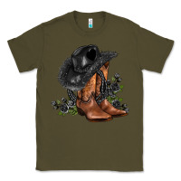 Army Green black cowgirl  and roses Classic Tee - AdoDesignShop