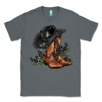 Charcoal Heather black cowgirl  and roses Classic Tee - AdoDesignShop