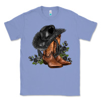 Colony Blue black cowgirl  and roses Classic Tee - AdoDesignShop