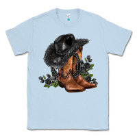 Dusty Blue black cowgirl  and roses Classic Tee - AdoDesignShop
