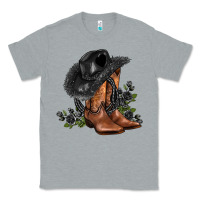 Heather Grey black cowgirl  and roses Classic Tee - AdoDesignShop