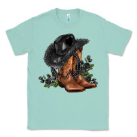 Seafoam black cowgirl  and roses Classic Tee - AdoDesignShop