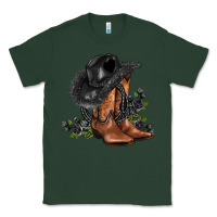 Sports Green black cowgirl  and roses Classic Tee - AdoDesignShop