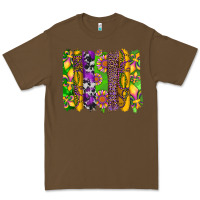 Cacao mardi gras sunflower fleur de lis leopard cowhide brushstrokes Premium Tee - Artiststas
