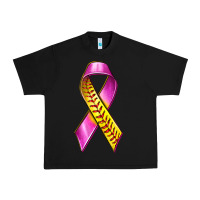 Black Breast Cancer Ribbon Softball Urban Heavy Tee - texasbilliewilder