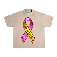 French Oak Breast Cancer Ribbon Softball Urban Heavy Tee - texasbilliewilder