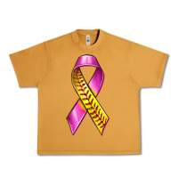Peanut Butter Breast Cancer Ribbon Softball Urban Heavy Tee - texasbilliewilder