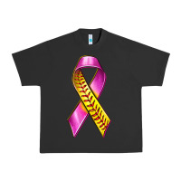 Pigment Black Breast Cancer Ribbon Softball Urban Heavy Tee - texasbilliewilder