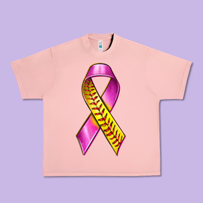 Breast Cancer Ribbon Softball Urban Heavy Tee Designed By Texasbilliewilder