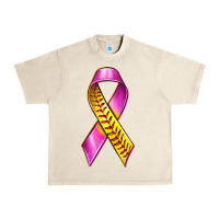Sandshell Breast Cancer Ribbon Softball Urban Heavy Tee - texasbilliewilder