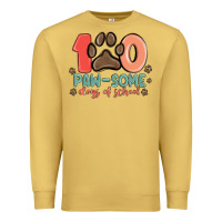 Antique Gold 100 pawsome days of school Premium Sweatshirt - MaliasSmallBusiness