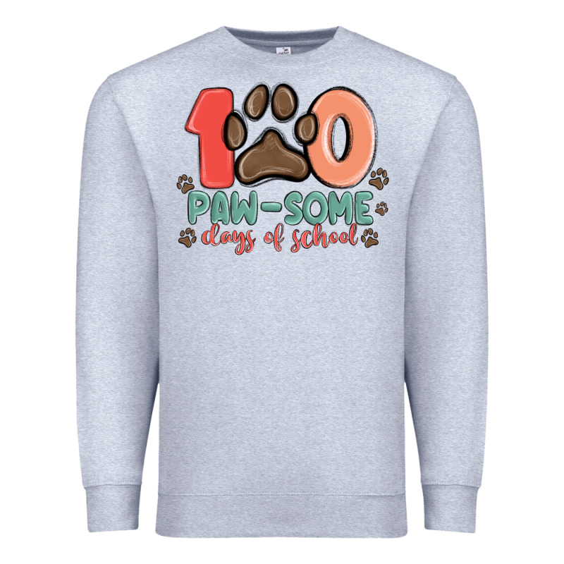 100 Pawsome Days Of School Premium Sweatshirt by MaliasSmallBusiness | Teevron