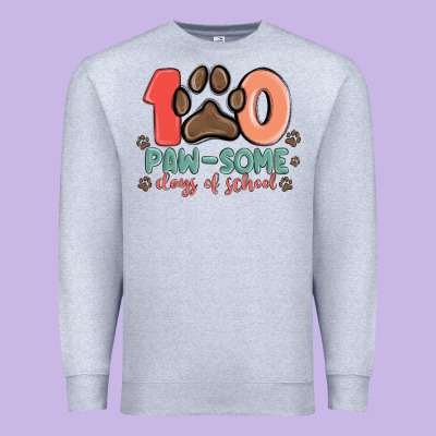100 Pawsome Days Of School Premium Sweatshirt Designed By Maliassmallbusiness