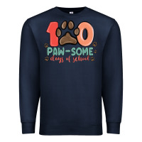 Navy 100 pawsome days of school Premium Sweatshirt - MaliasSmallBusiness