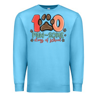 Ocean Blue 100 pawsome days of school Premium Sweatshirt - MaliasSmallBusiness