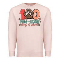 Pale Pink 100 pawsome days of school Premium Sweatshirt - MaliasSmallBusiness