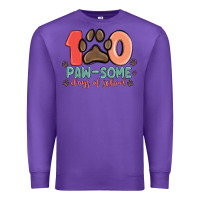 Purple 100 pawsome days of school Premium Sweatshirt - MaliasSmallBusiness