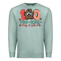 Seafoam 100 pawsome days of school Premium Sweatshirt - MaliasSmallBusiness