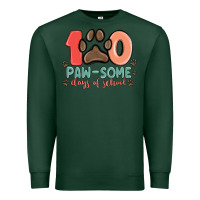 Sports Green 100 pawsome days of school Premium Sweatshirt - MaliasSmallBusiness