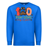 True Royal 100 pawsome days of school Premium Sweatshirt - MaliasSmallBusiness