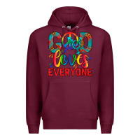 Burgundy LGBTQ+ God Loves Everyone Premium Hoodie - BundleAndBundleShop