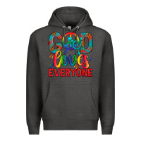 Charcoal Heather LGBTQ+ God Loves Everyone Premium Hoodie - BundleAndBundleShop