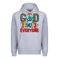 Heather Grey LGBTQ+ God Loves Everyone Premium Hoodie - BundleAndBundleShop