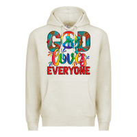 Oatmeal Heather LGBTQ+ God Loves Everyone Premium Hoodie - BundleAndBundleShop
