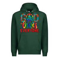 Sports Green LGBTQ+ God Loves Everyone Premium Hoodie - BundleAndBundleShop