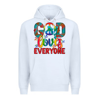 White LGBTQ+ God Loves Everyone Premium Hoodie - BundleAndBundleShop