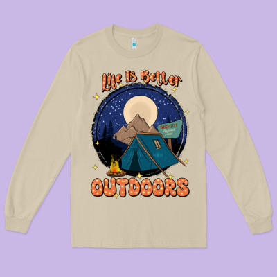 Life Is Better Outdoors Long Sleeve Tee Designed By Jahusdesignshop