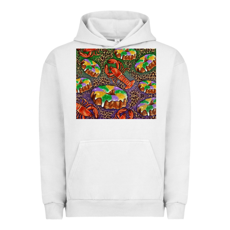 Mardi Gras King Cake And Crawfish Urban Hoodie by RanaPortraitStore | Teevron