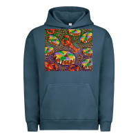 Pigment Midnight Navy mardi gras king cake and crawfish Urban Hoodie - RanaPortraitStore