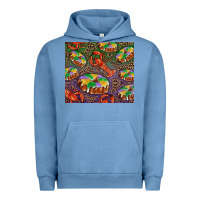 Pigment Pebble Blue mardi gras king cake and crawfish Urban Hoodie - RanaPortraitStore
