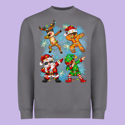 Dabbing Christmas Heavyweight Sweatshirt Designed By Zillion Design Studio